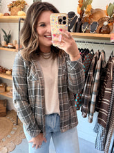 Load image into Gallery viewer, Steel Plaid Shacket