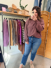 Load image into Gallery viewer, Mineral Washed Mixed Textured Pullover