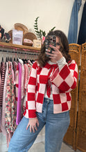 Load image into Gallery viewer, Valentine Checkered Cardigan