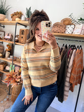 Load image into Gallery viewer, Dijon Striped Polo Sweater