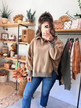 Load image into Gallery viewer, Brown Mineral Snap Collared Sweatshirt