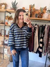 Load image into Gallery viewer, Navy Stripe Pullover