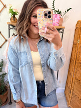 Load image into Gallery viewer, Must Have Chambray Pinstripe Top