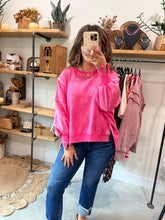 Load image into Gallery viewer, Hot Pink Acid Washed Sweatshirt