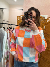 Load image into Gallery viewer, Neon Checkered Sweater