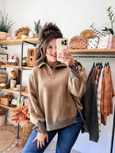Load image into Gallery viewer, Brown Mineral Snap Collared Sweatshirt
