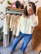 Load image into Gallery viewer, Stripe Raw Hem Cardigan