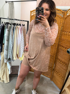 Mineral Washed Knit Dress with Shorts