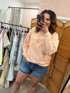 Peach Corded Sweatshirt