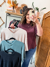 Load image into Gallery viewer, Mineral Wash Waffle Crew Neck Short Sleeve Top