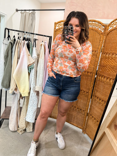 Vintage Floral Mesh Tops