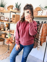 Load image into Gallery viewer, Maroon Corded Sweatshirt