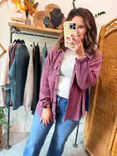 Load image into Gallery viewer, Mineral Wash Waffle Knit Button-Up Shacket