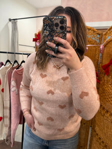 Dusty Rose Heart Sweater