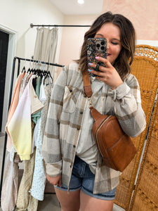 Neutral Plaid Top