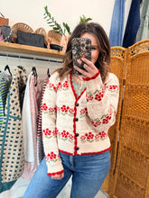 Load image into Gallery viewer, Cream Floral Cardigan