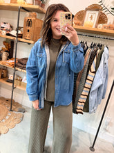 Load image into Gallery viewer, Hoodie Denim Jacket