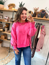 Load image into Gallery viewer, Hot Pink Acid Washed Sweatshirt