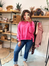 Load image into Gallery viewer, Hot Pink Acid Washed Sweatshirt