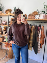 Load image into Gallery viewer, Chocolate Corded Sweatshirt