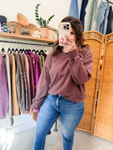 Load image into Gallery viewer, Mineral Washed Mixed Textured Pullover
