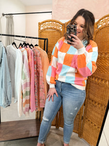 Neon Checkered Sweater