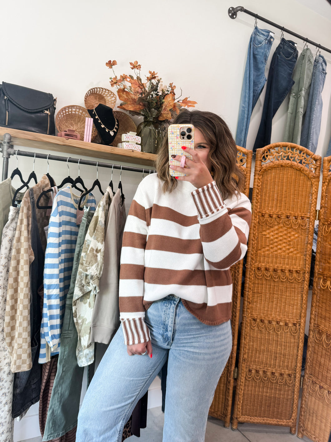 Camel Stripe Sweater