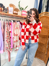 Load image into Gallery viewer, Valentine Checkered Cardigan