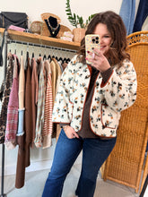Load image into Gallery viewer, Fall Floral Sherpa Jacket