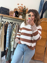 Load image into Gallery viewer, Camel Stripe Sweater