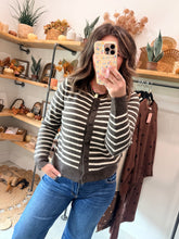 Load image into Gallery viewer, Classic Choco Stripe Cardigan