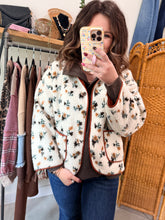 Load image into Gallery viewer, Fall Floral Sherpa Jacket