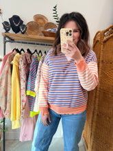 Load image into Gallery viewer, Peach Pop Stripe Pullover
