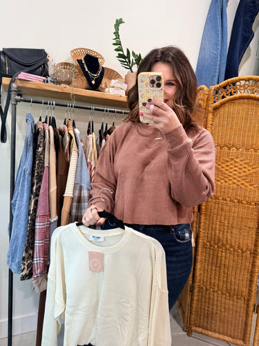 Mineral Washed Waffle Knit Top