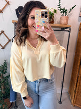 Load image into Gallery viewer, Butter Yellow Split Neck Top