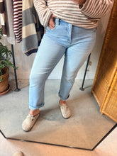 Load image into Gallery viewer, Tummy Control High Rise Crop Straight Jeans