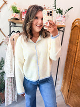 Load image into Gallery viewer, Stripe Raw Hem Cardigan