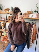 Load image into Gallery viewer, Chocolate Corded Sweatshirt