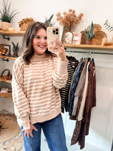 Load image into Gallery viewer, Striped Mockneck Sweatshirt