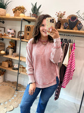 Load image into Gallery viewer, Winter Rose Double Ribbed Pullover