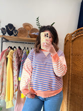 Load image into Gallery viewer, Peach Pop Stripe Pullover