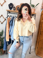 Load image into Gallery viewer, Butter Yellow Split Neck Top