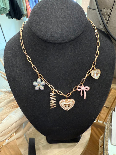 MAMA Bow Charm Necklace