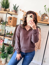 Load image into Gallery viewer, Split Neck Waffle Knit Top