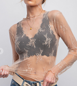 Nude Lace Top