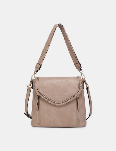 Lorelei Double Zipper Whipstick Trim Crossbody