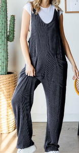 Solid Ribbed Jumpsuit