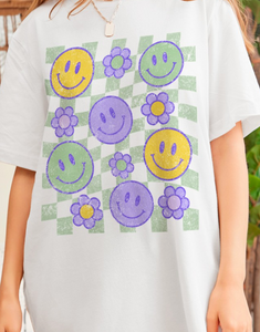 Smiley Checkered Tee