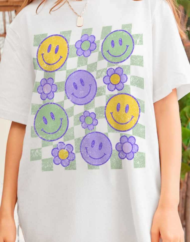 Smiley Checkered Tee