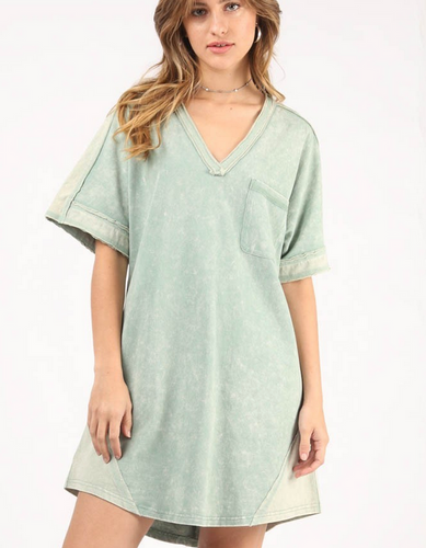 Washed Knit T-shirt Dress